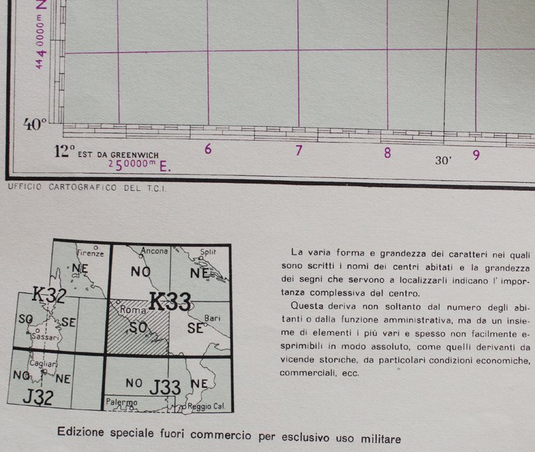 ROMA. Carta d'Europa - Scala 1:500 000. "K33 SO"