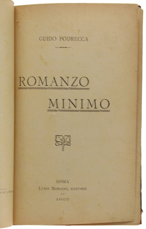 ROMANZO MINIMO.