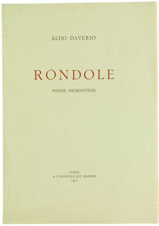 RONDOLE. Poesie piemontèise.