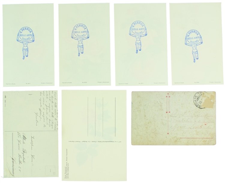 ROSE. Lotto di 7 cartoline illustrate.