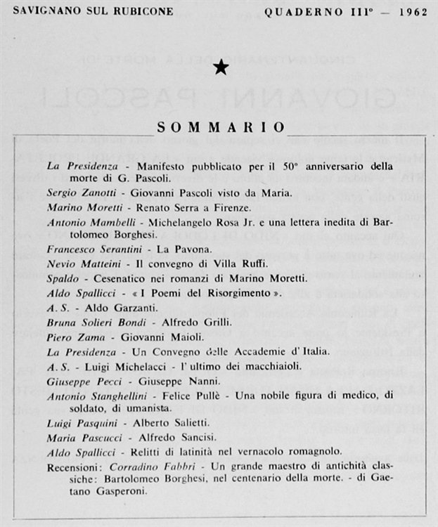 RUBICONIA ACCADEMIA DEI FILOPATRIDI. Quaderno III.