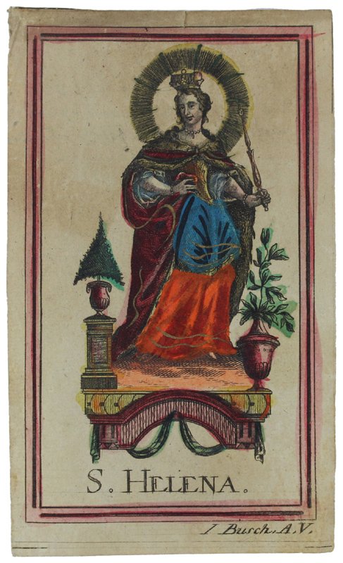 S. HELENA (Sant'Elena) (incisione originale colorata del 1700)