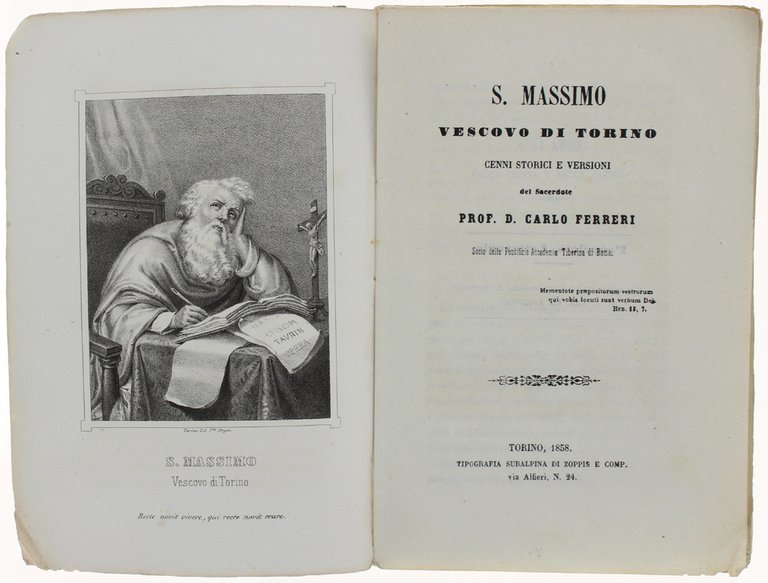 S.MASSIMO VESCOVO DI TORINO. Cenni Storici e Versioni.