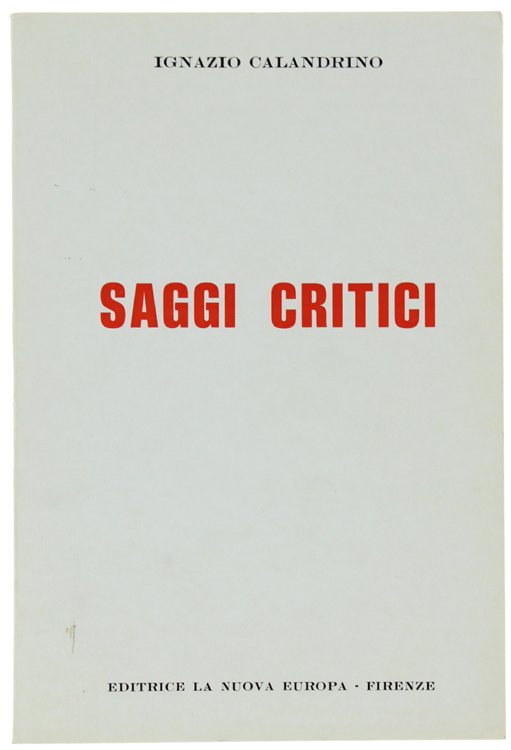 SAGGI CRITICI.