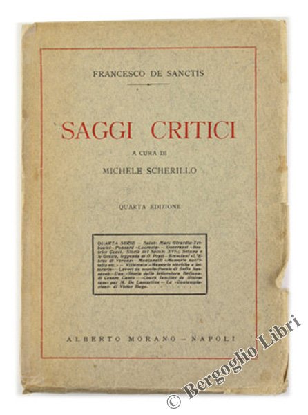 SAGGI CRITICI a cura di Michele Scherillo. Quarta serie. | Immagine Gallery 2