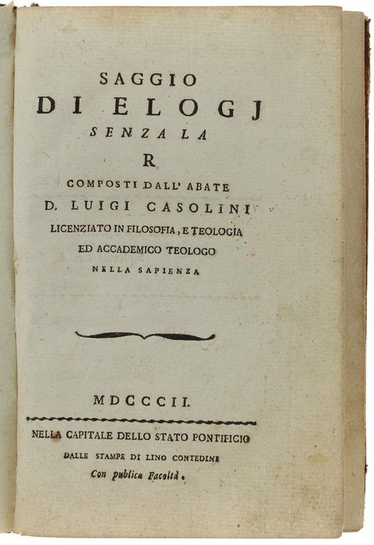 SAGGIO DI ELOGJ SENZA LA R. + ELOGIO DI S.ANTONIO …