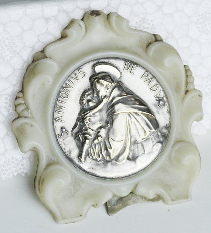 SANT'ANTONIO DA PADOVA: QUADRETTO DA COMODINO cm 6x6, vintage