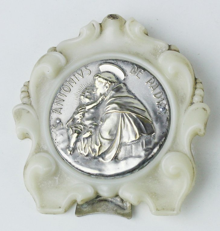 SANT'ANTONIO DA PADOVA: QUADRETTO DA COMODINO cm 6x6, vintage