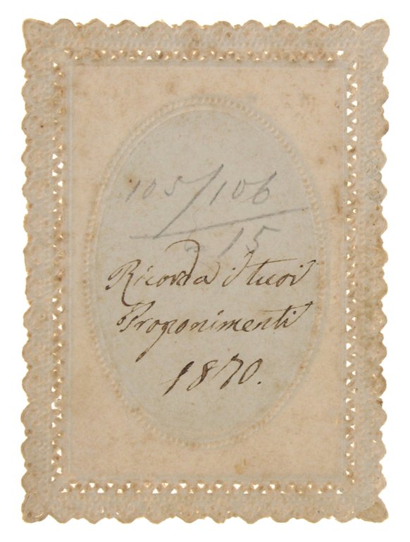 Santino del 1870. Gesù incoronato: ovale centrale in cromolitografia e …