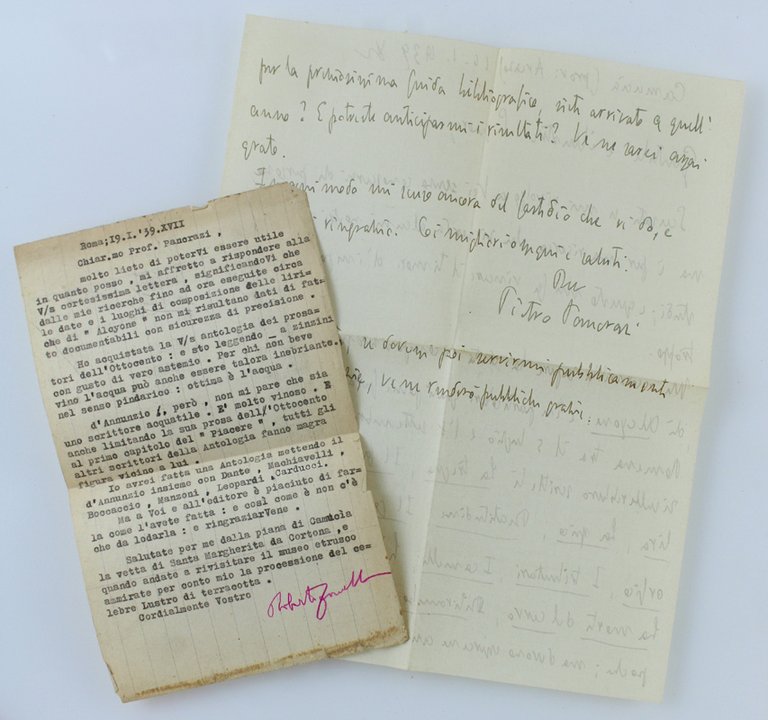 SCAMBIO EPISTOLARE AUTOGRAFO