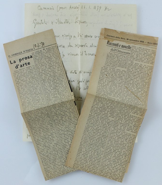 SCAMBIO EPISTOLARE AUTOGRAFO