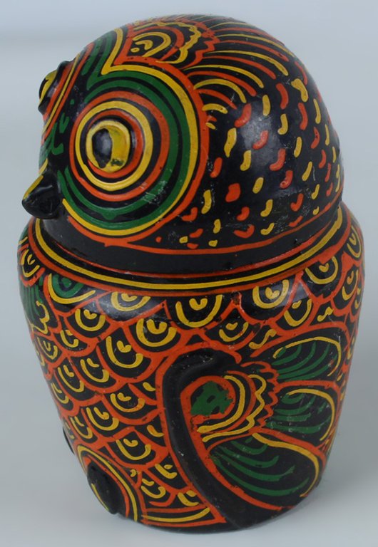 SCATOLETTA LACCATA A FORMA DI CIVETTA ALTA CM 11 | Immagine Gallery 5