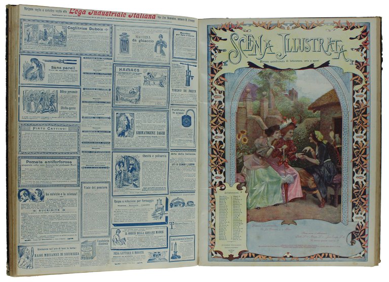 SCENA ILLUSTRATA Annata 1897 rilegata, mezza pelle minimi strappetti e …