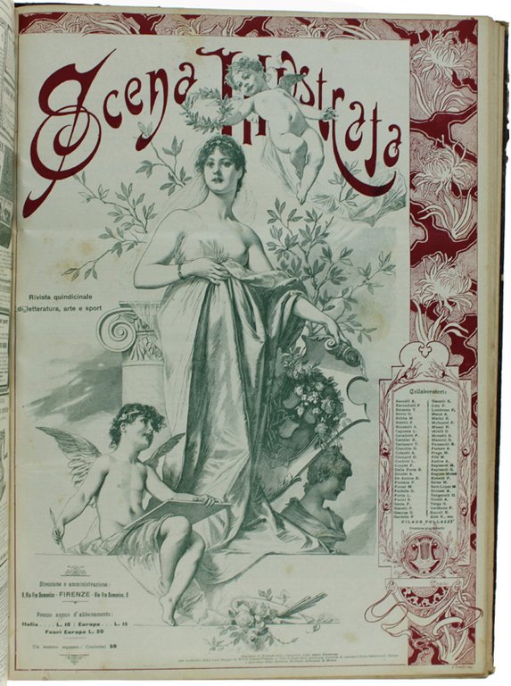 SCENA ILLUSTRATA Annata 1897 rilegata, mezza pelle minimi strappetti e …