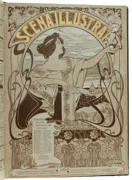 SCENA ILLUSTRATA Annata 1899 completa. Legatura tela editoriale. Splendido vol.