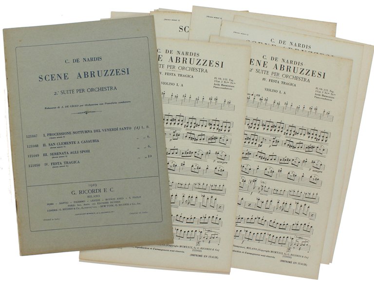 SCENE ABRUZZESI. 2° SUITE PER ORCHESTRA. Riduzione di A. De …