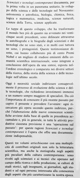 SCIENZIATI E TECNOLOGI CONTEMPORANEI.