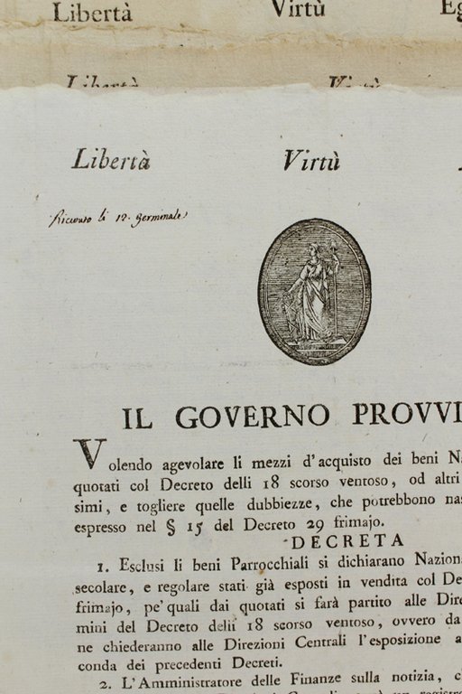 SEQUENZA DI 39 DECRETI / MANIFESTI