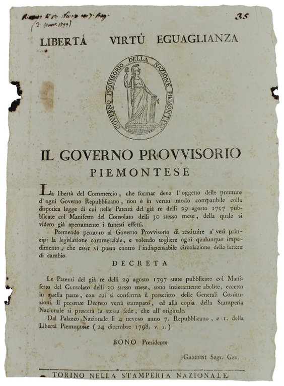 SEQUENZA DI 39 DECRETI / MANIFESTI