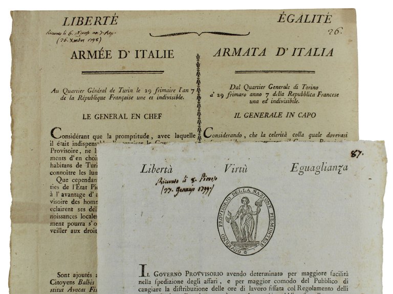 SEQUENZA DI 39 DECRETI / MANIFESTI