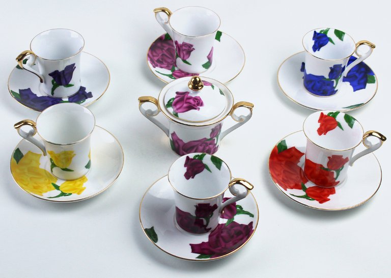 SERVIZIO THE / CAFFE'/ CAFFELATTE 6 TAZZE + 6 PIATTINI …