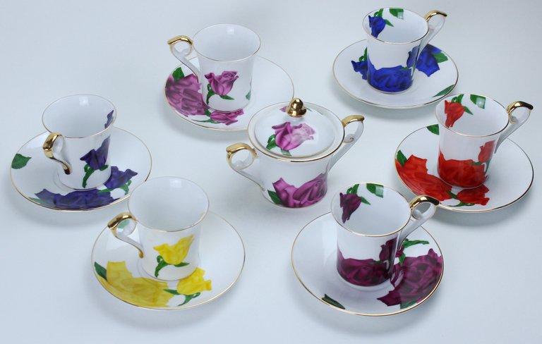 SERVIZIO THE / CAFFE'/ CAFFELATTE 6 TAZZE + 6 PIATTINI …