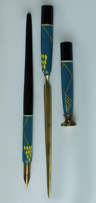 SET SCRITTURA DA VIAGGIO VINTAGE (3 PEZZI) NELL'ASTUCCIO ORIGINALE (cm … | Immagine Gallery 2