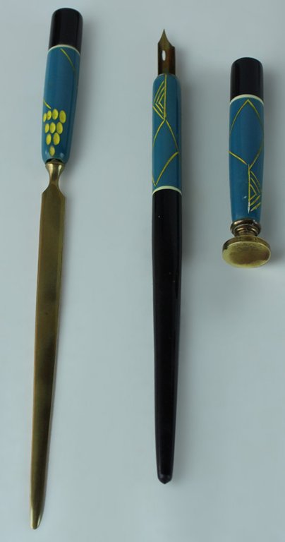 SET SCRITTURA DA VIAGGIO VINTAGE (3 PEZZI) NELL'ASTUCCIO ORIGINALE (cm … | Immagine Gallery 4