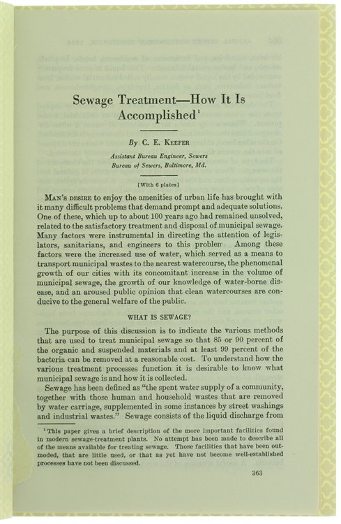 SEWAGE TREATMENT - HOW IT IS ACCOMPLISHED.