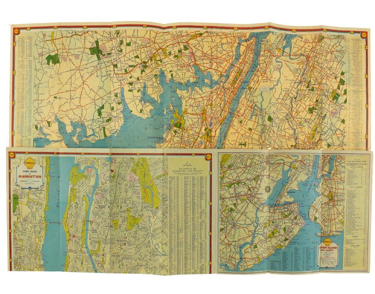 SHELL STREET GUIDE AND METROPOLITAN MAP OF NEW YORK AND …