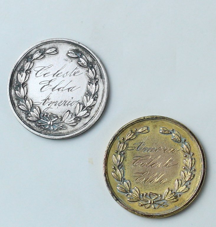 SOCIETA' ARCHIMEDE - SCUOLE OPERAIE GRATUITE TORINO; COPPIA DI MEDAGLIE … | Immagine Gallery 4