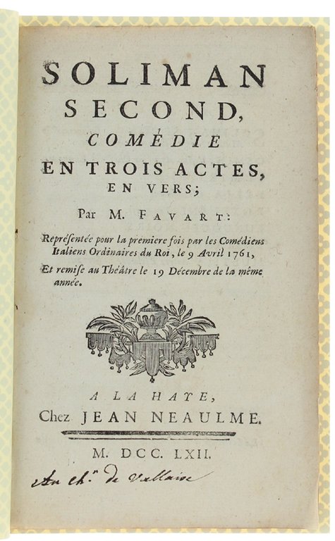 SOLIMAN SECOND, Comédie en trois actes, en vers. Représenté, pour …