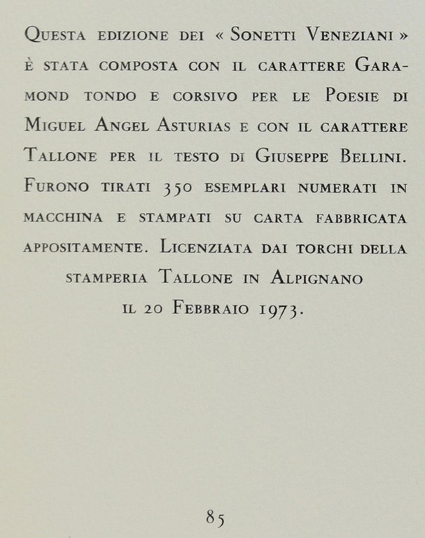 SONETTI VENEZIANI [volume splendido]