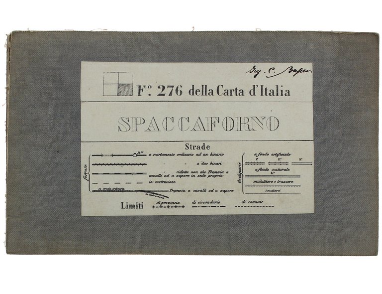 SPACCAFORNO. Foglio N° 276 della Carta d'Italia. Scala 1:50.000. Longitudine …