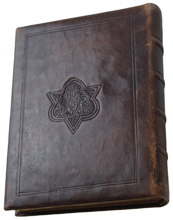 SPLENDIDA LEGATURA antica in pelle sbalzata