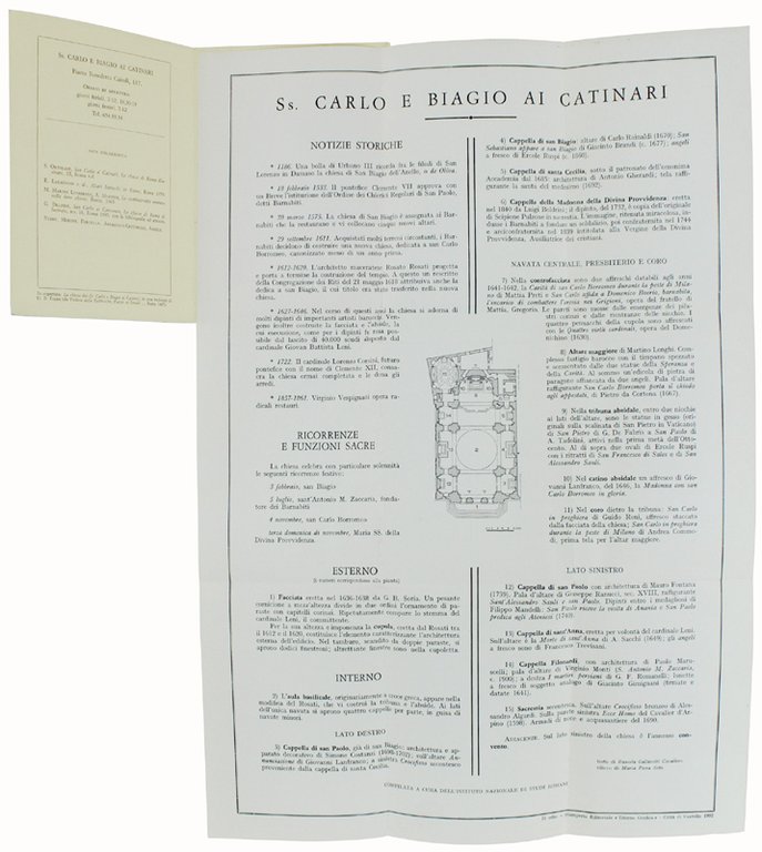 SS.CARLO E BIAGIO AI CATINARI. Le Chiese di Roma XVII.