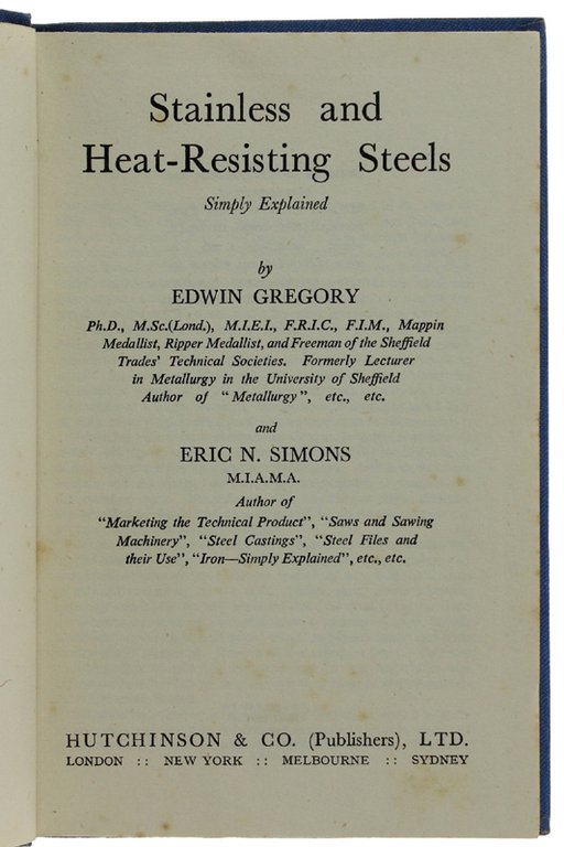STAINLESS AND HEAT-RESISTING STEELS Simply Explained.