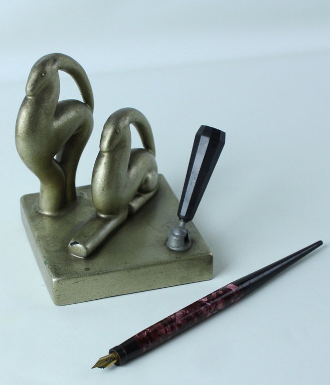 STILOFORO "Art Deco"portapenna vintage (1930 ca.) con penna Astura funzionante