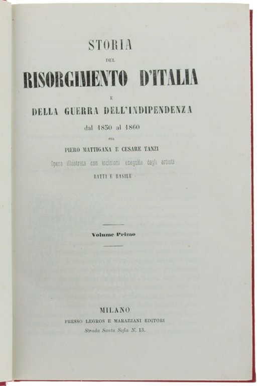 STORIA DEL RISORGIMENTO D'ITALIA E DELLA GUERRA DELL'INDIPENDENZA DAL 1850 …