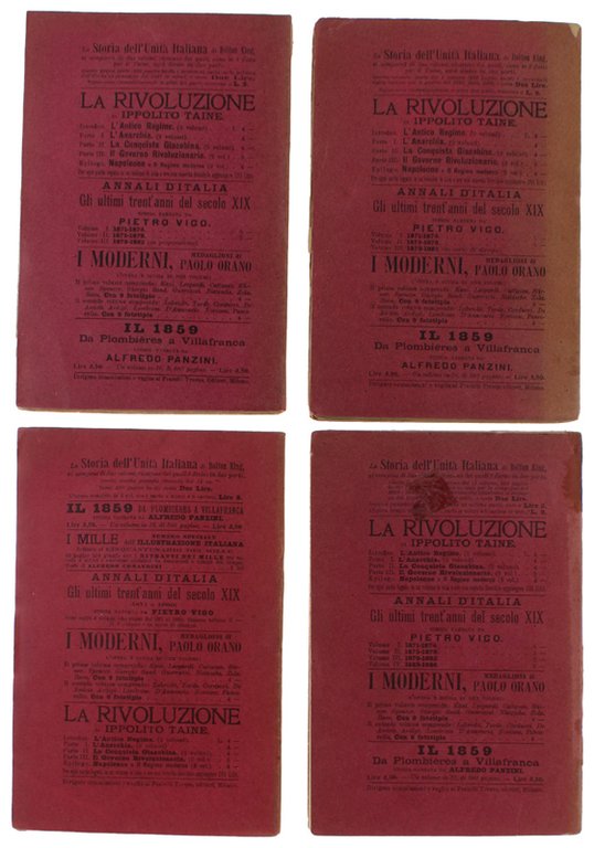 STORIA DELL'UNITA' ITALIANA ossia Storia Politica dell'Italia dal 1814 al …