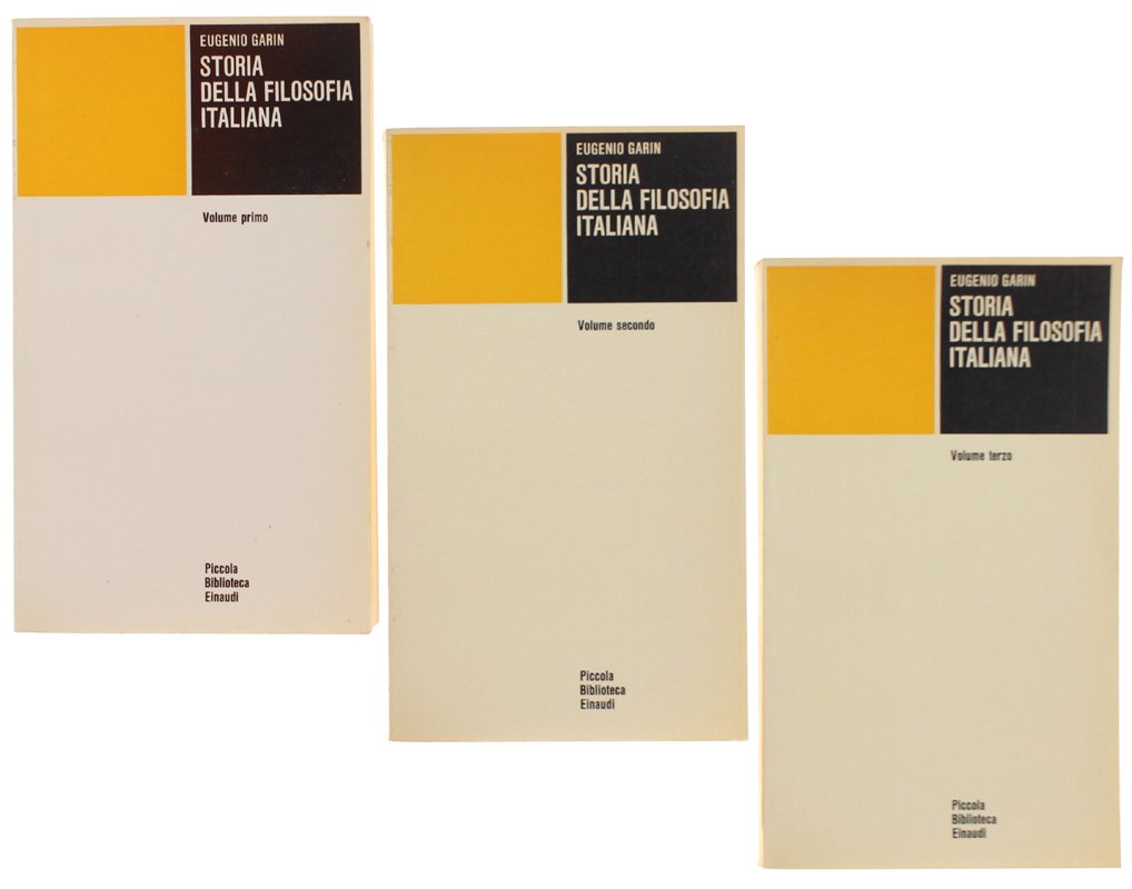 STORIA DELLA FILOSOFIA ITALIANA.