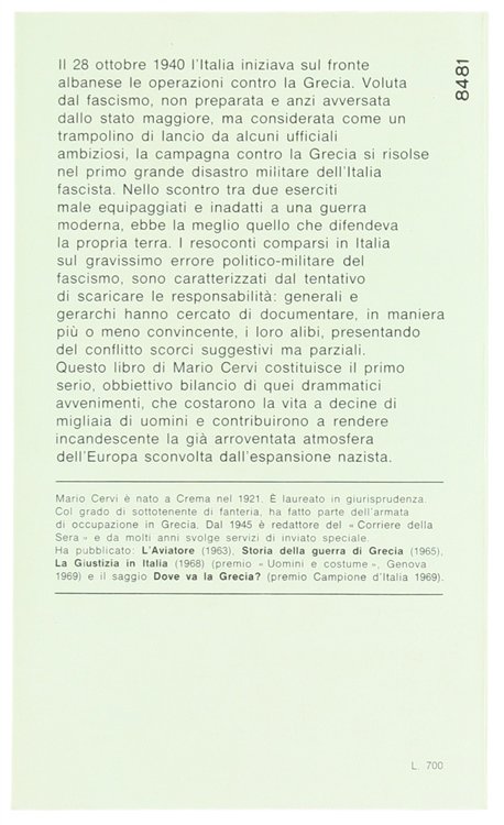 STORIA DELLA GUERRA DI GRECIA.