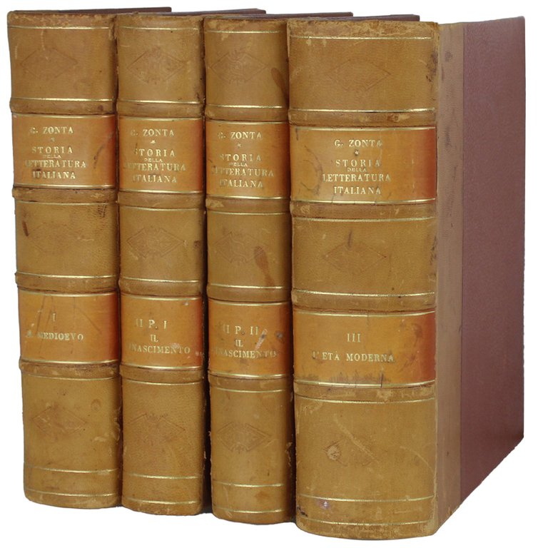 STORIA DELLA LETTERATURA ITALIANA. [in splendida, decorativa legatura d'epoca] | Immagine Gallery 1
