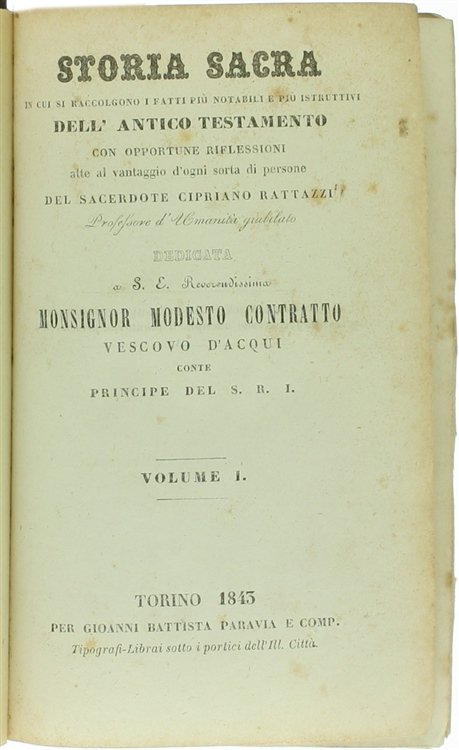 STORIA SACRA IN CUI SI RACCOLGONO I FATTI PIU' NOTABILI …