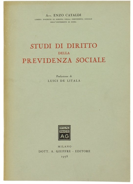 STUDI DI DIRITTO E PREVIDENZA SOCIALE.