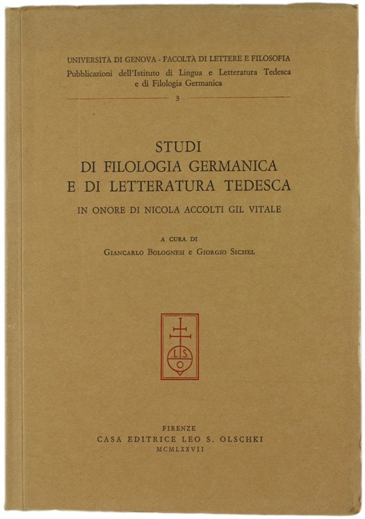 STUDI DI FILOLOGIA GERMANICA E DI LETTERATURA TEDESCA IN ONORE …