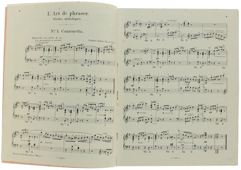 STUDI PER PIANOFORTE. L'ARTE DI DITEGGIARE - 26 Studi melodici. …