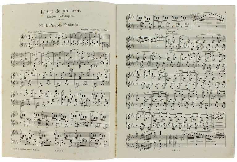 STUDI PER PIANOFORTE. L'ARTE DI DITEGGIARE - 26 Studi melodici. …