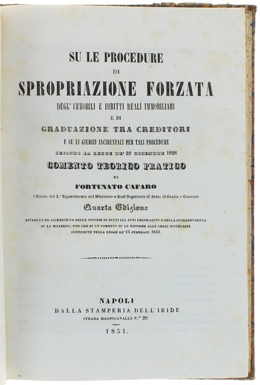 SU LE PROCEDURE DI SPROPRIAZIONE FORZATA DEGL'IMMOBILI E DIRITTI REALI …