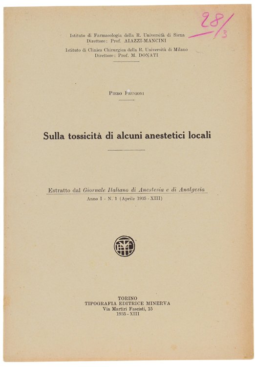 SULLA TOSSICITA' DI ALCUNI ANESTETICI LOCALI. | Immagine Gallery 2